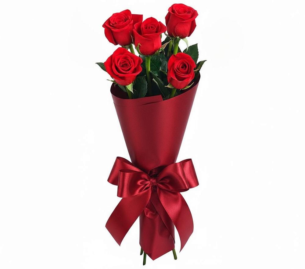 Букет 5 Красных роз Эдлесс Лав в Верхнем Казанище