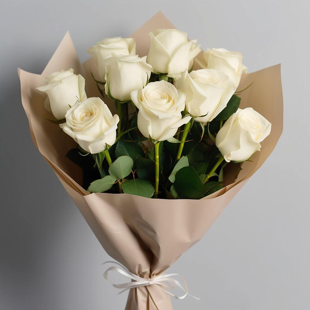 Букет 9 Белых роз Эдлесс Лав в Верхнем Казанище