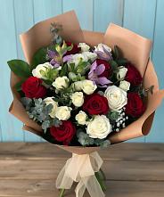 Букет цветов из:  Розы и Альстромерии #REPLACE_PRED# Верхнем Казанище