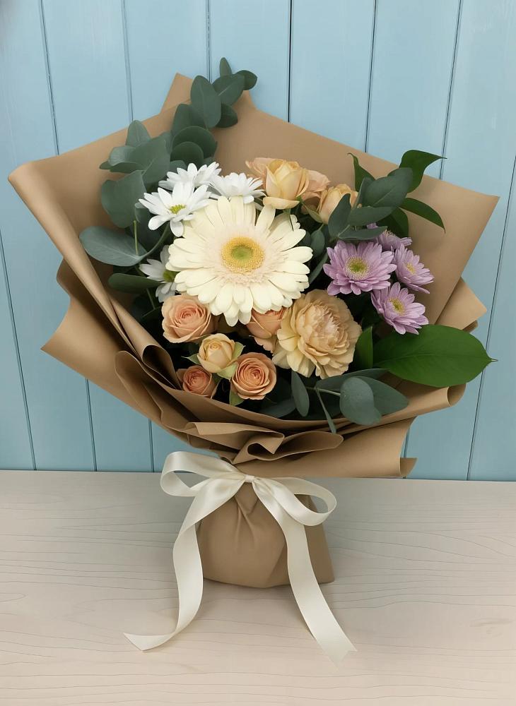 Букет цветов из: Герберы и Хризантемы в Верхнем Казанище