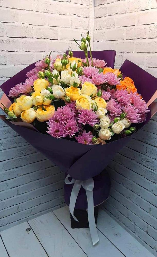 Букет цветов из: Хризантемы и Розы в Верхнем Казанище