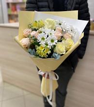 Букет цветов из:  Альстромерии, Розы и Хризантемы в Верхнем Казанище