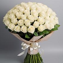 Букет 101 беля роза Белоснежка в Верхнем Казанище