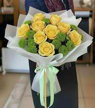 Букет цветов из:  Хризантемы и Розы в Верхнем Казанище