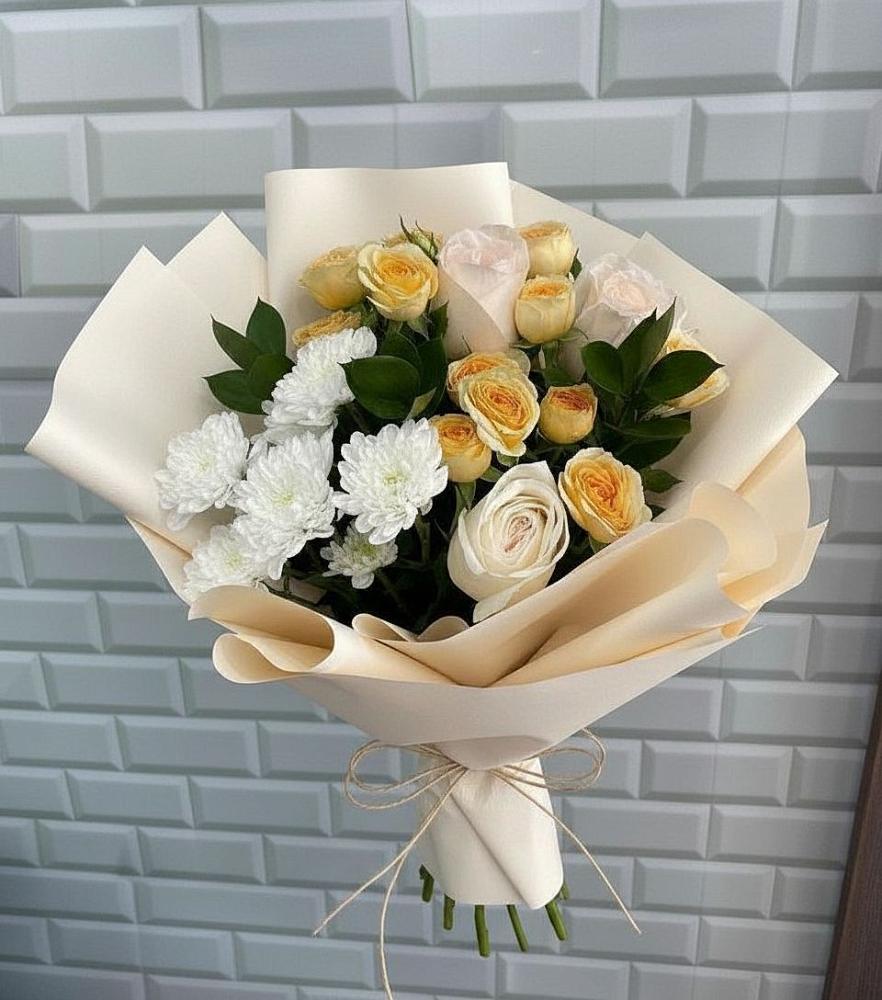 Букет цветов из: Розы и Хризантемы в Верхнем Казанище