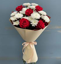 Букет цветов из:  Розы и Хризантемы в Верхнем Казанище