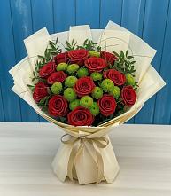 Букет цветов из:  Розы и Хризантемы в Верхнем Казанище