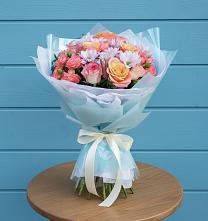 Букет цветов из:  Хризантемы и Розы в Верхнем Казанище