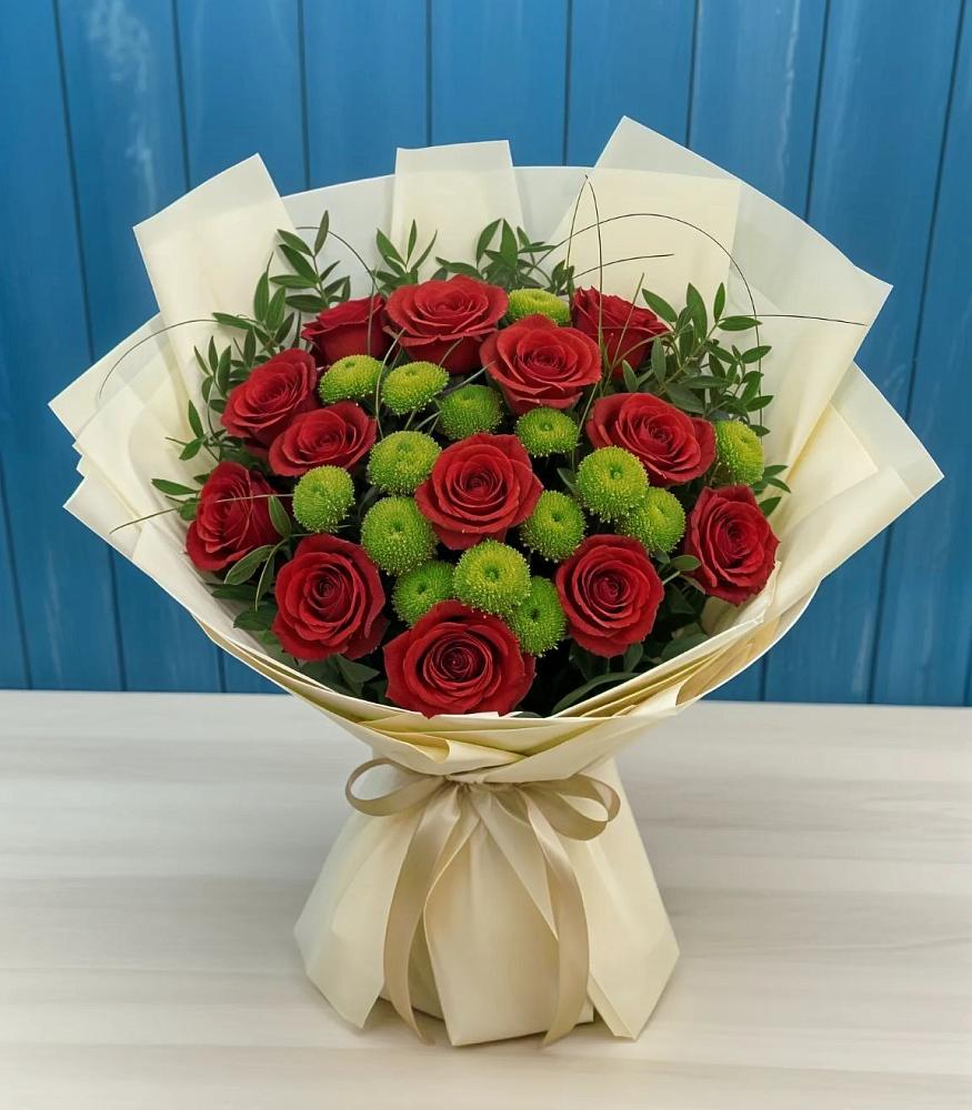 Букет цветов из: Розы и Хризантемы в Верхнем Казанище